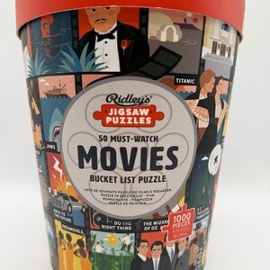 50 Must-Watch Movies Bucket List 1000-Piece Jigsaw Puzzle By Ridley’s Games